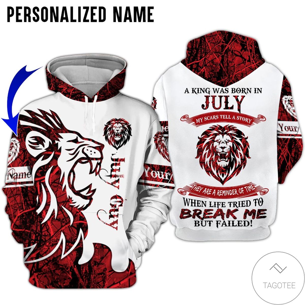 Personalized Lion A King Was Born In July Hoodie