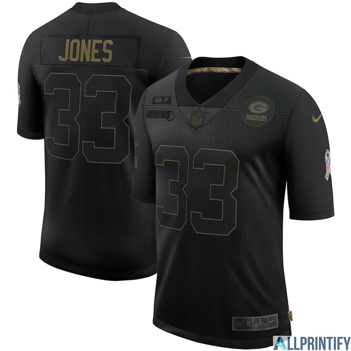 Aaron Jones Green Bay Packers 33 Black Vapor Limited Jersey