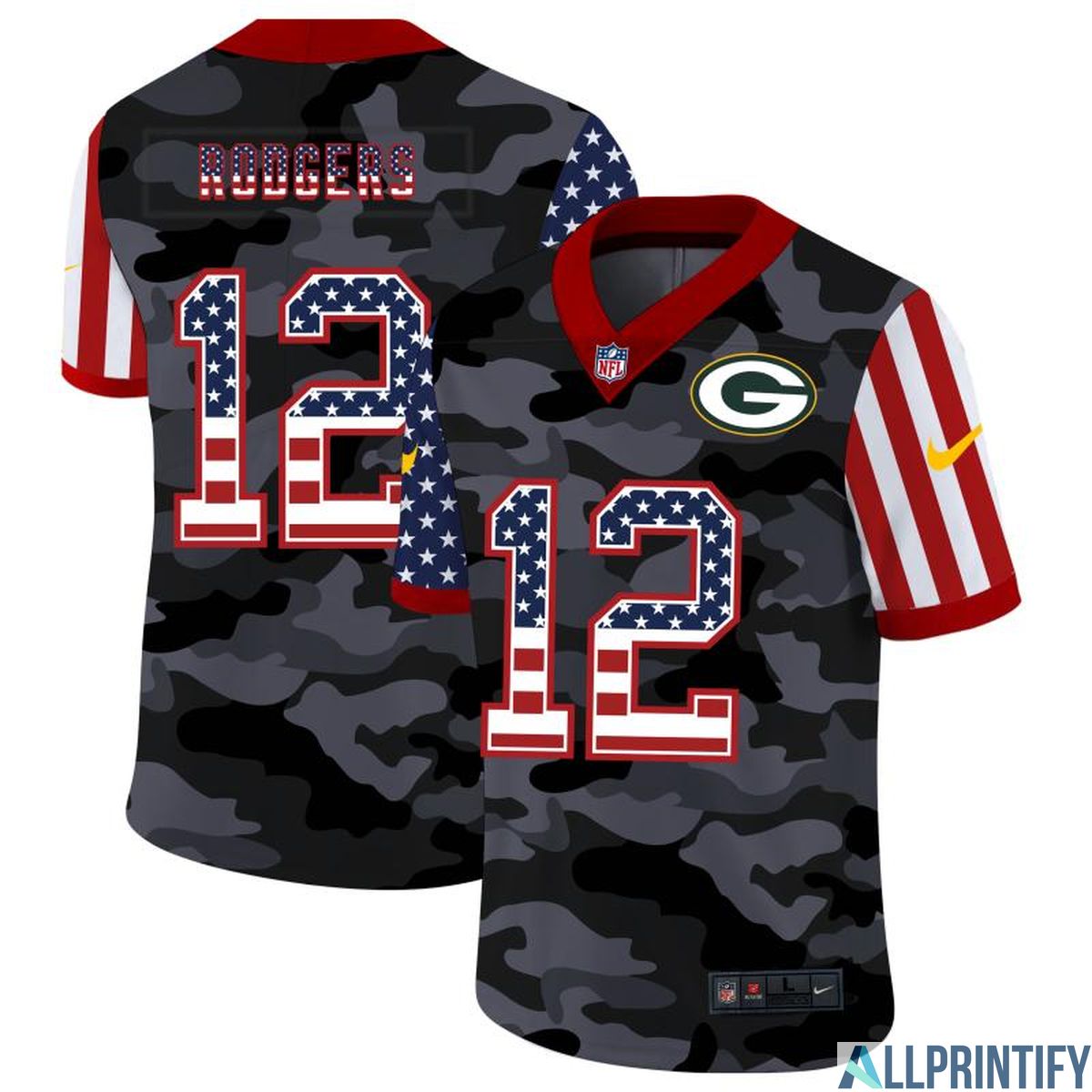 Aaron Rodgers Green Bay Packers 12 Limited Player Jersey Camo