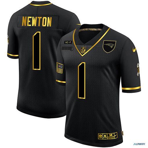Cam Newton New England Patriots 1 Black Gold Vapor Limited Jersey