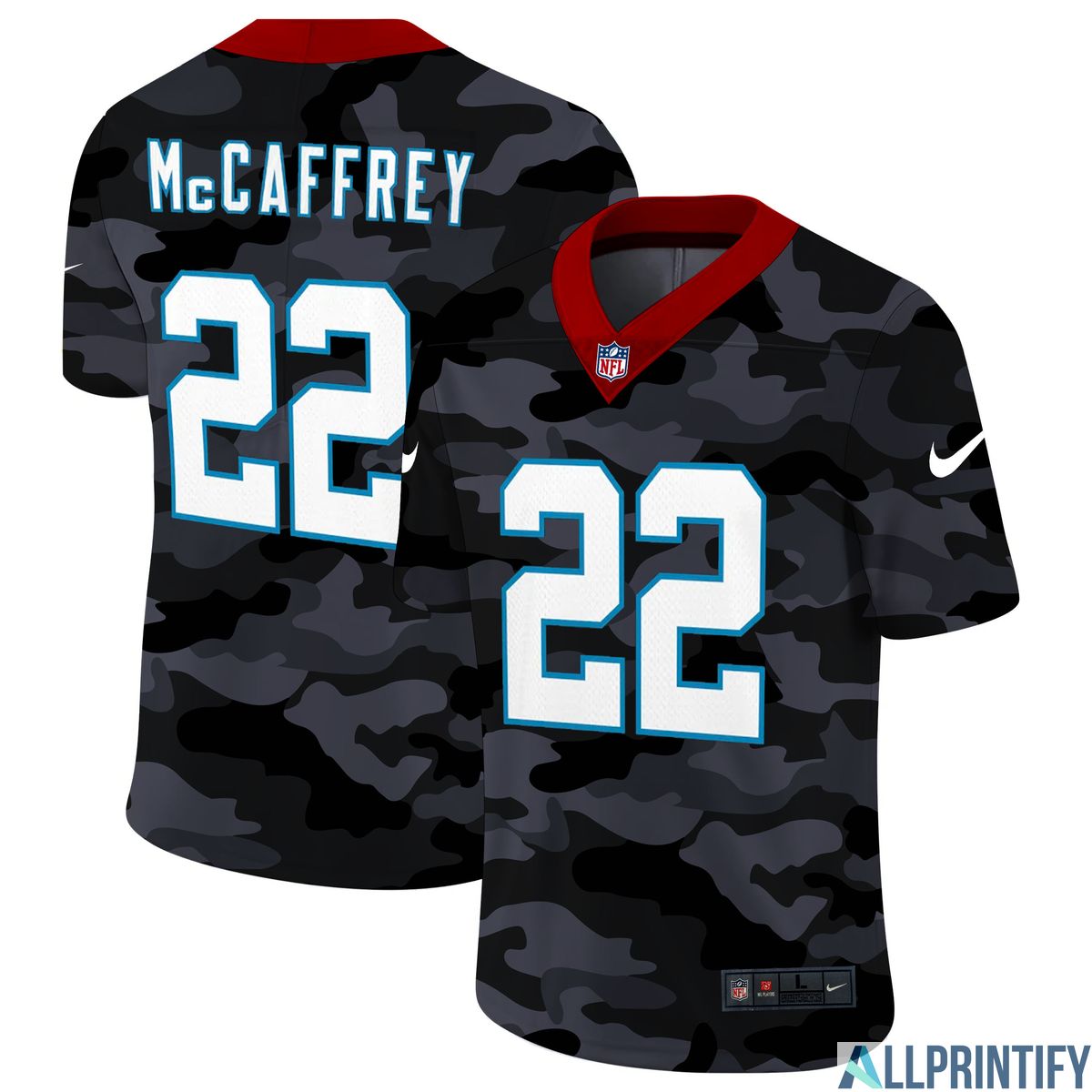 Christian Mccaffrey Carolina Panthers 22 Limited Player Jersey Camo