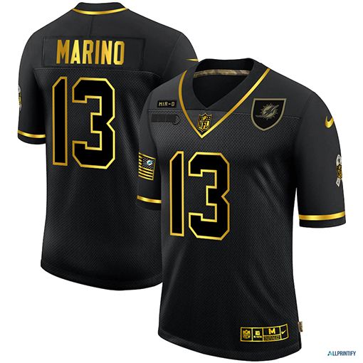 Dan Marino Miami Dolphins 13 Black Gold Vapor Limited Jersey