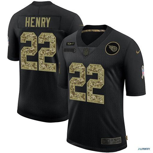 Nike Titans 22 Derrick Henry 2020 Black Camo Limited Men Jersey