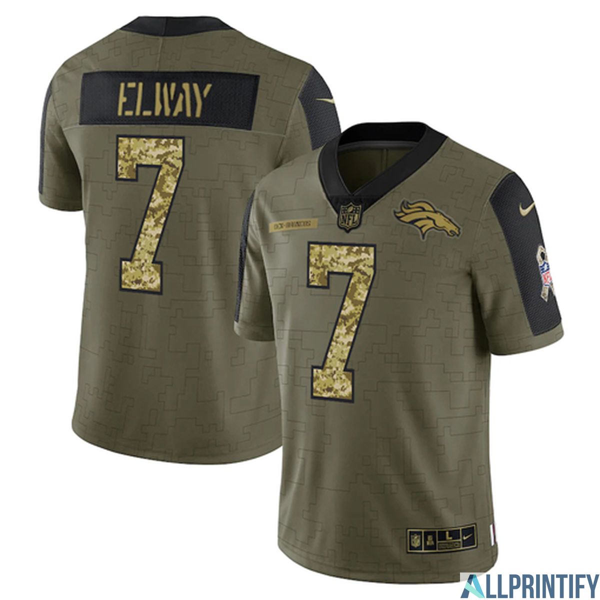 Elway Denver Broncos 7 Olive Vapor Limited Player Jersey