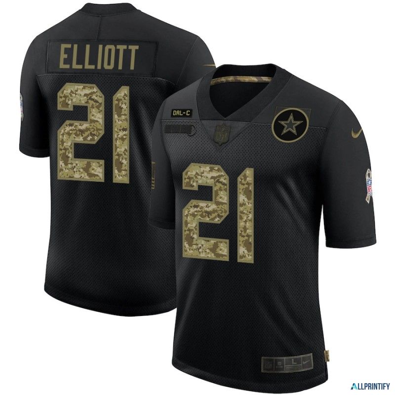 Ezekiel Elliott Dallas Cowboys 21 Black Camo Vapor Limited Jersey