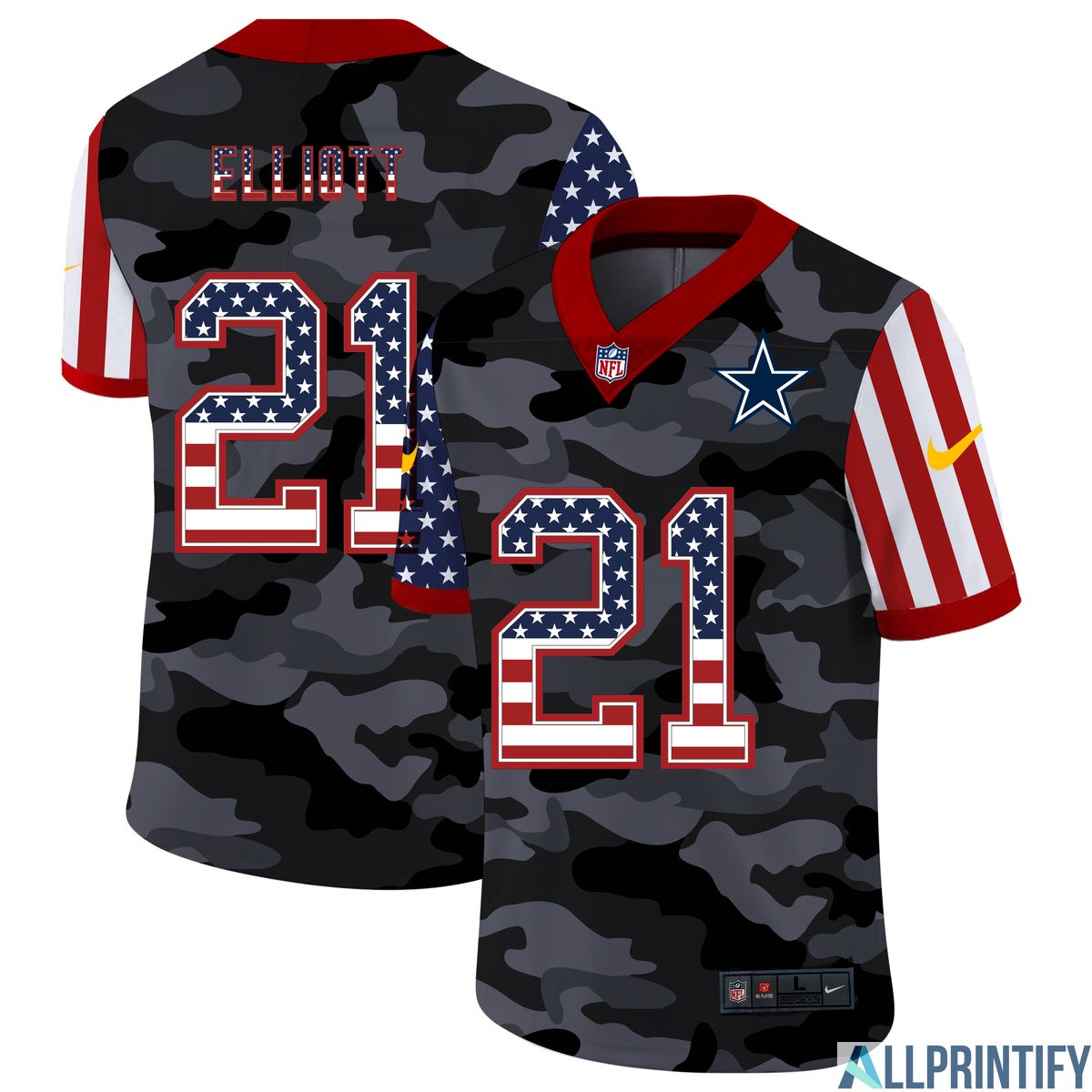 Ezekiel Elliott Dallas Cowboys 21 Limited Player Jersey Camo