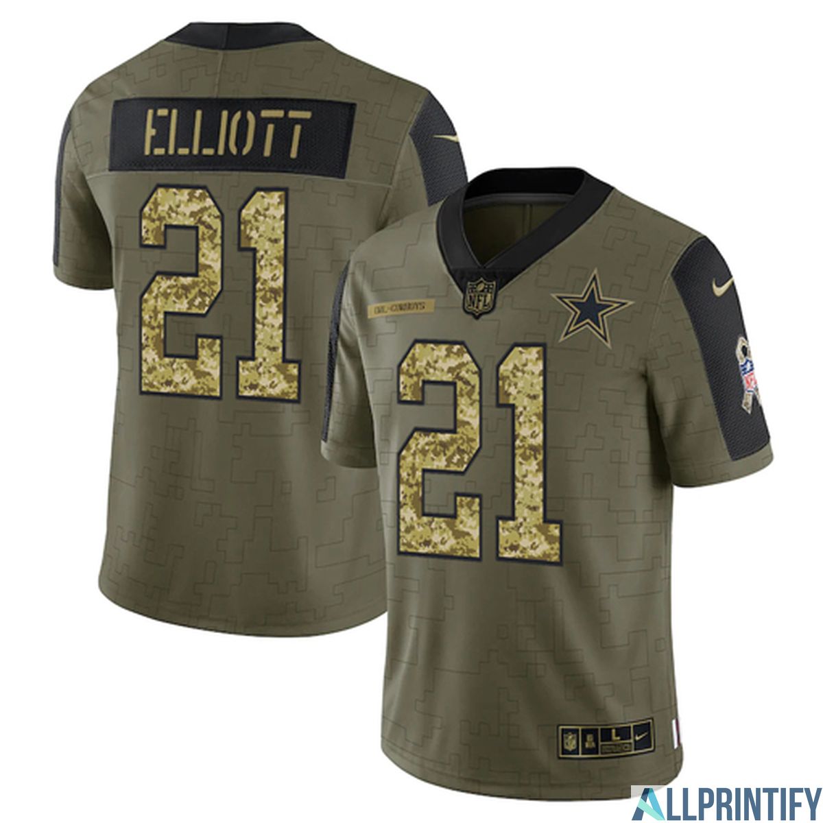 Ezekiel Elliott Dallas Cowboys 21 Olive Vapor Limited Player Jersey