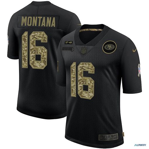 Joe Montana San Francisco 49ers 16 Black Camo Vapor Limited Jersey