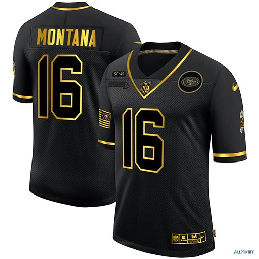 Joe Montana San Francisco 49ers 16 Black Gold Vapor Limited Jersey