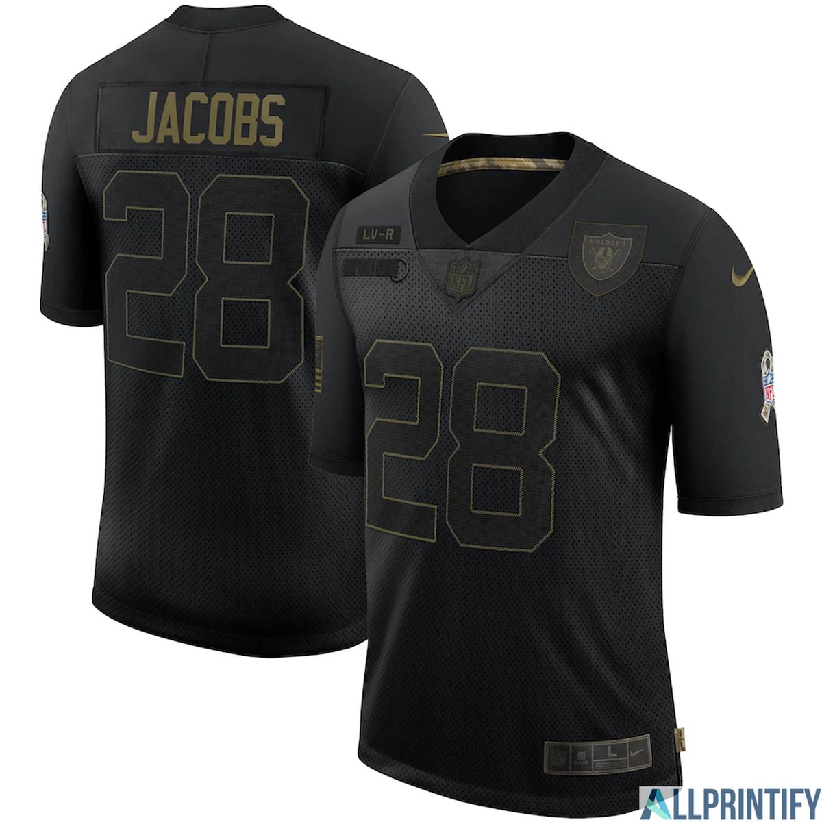 Joshua Jacobs  Las Vegas Raiders 28 Black Vapor Limited Jersey