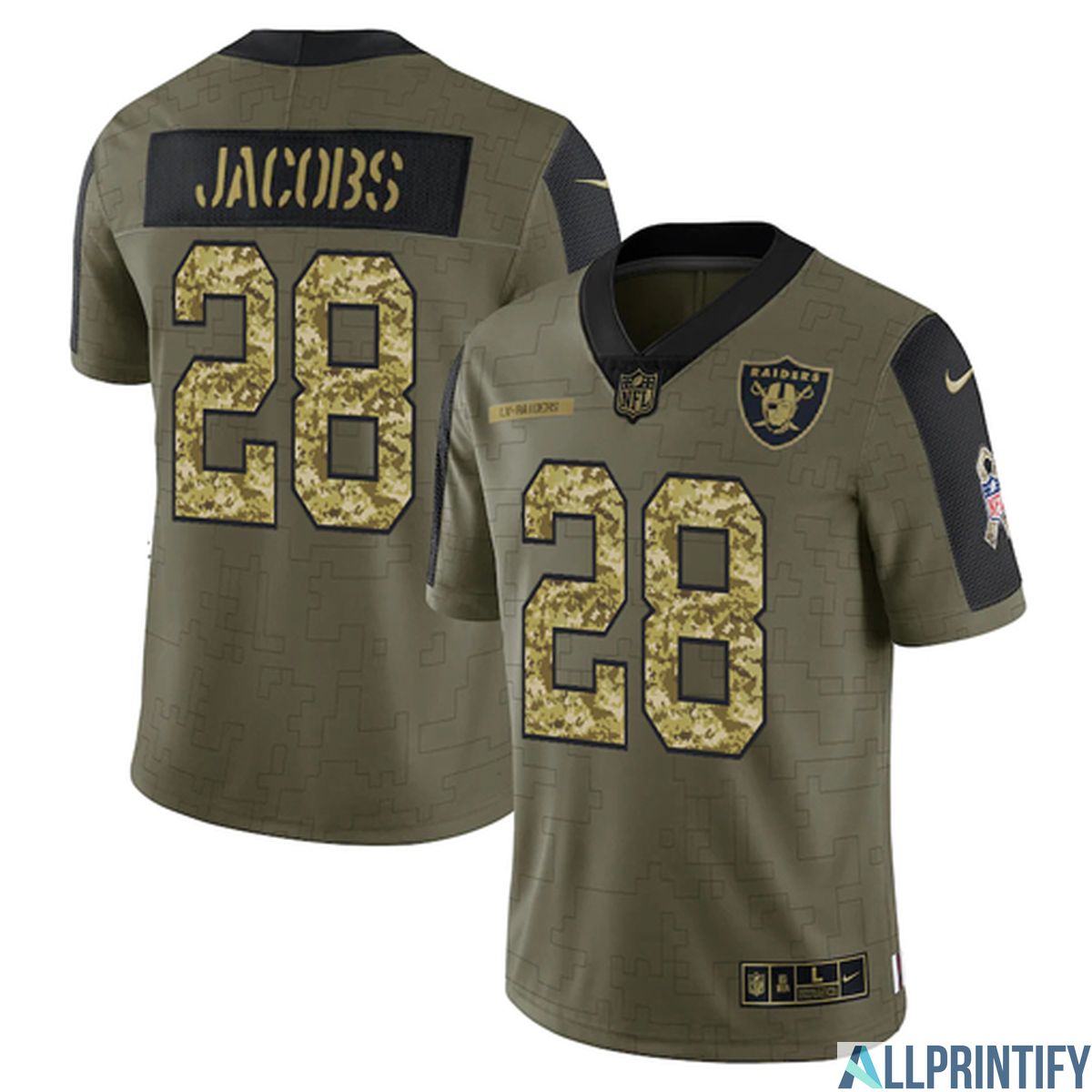 Joshua Jacobs Las Vegas Raiders 28 Olive Vapor Limited Player Jersey