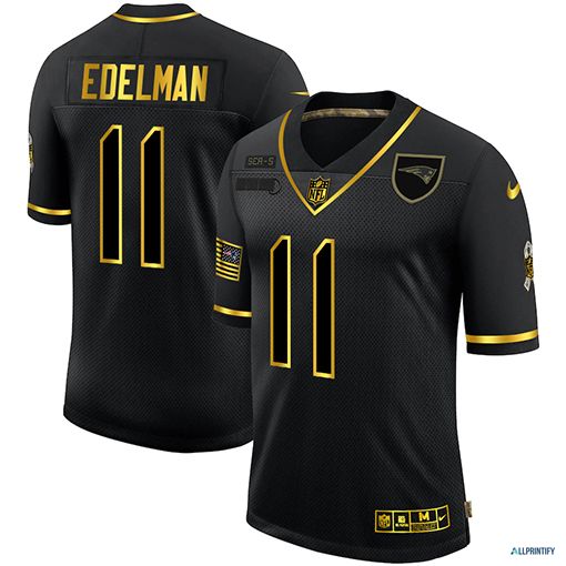 Julian Edelman New England Patriots 11 Black Gold Vapor Limited Jersey