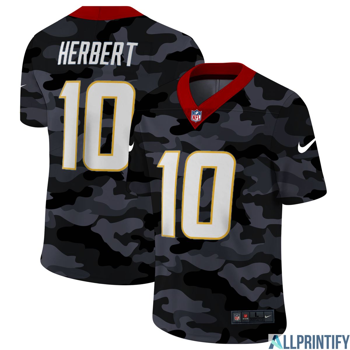Justin Herbert Los Angeles Chargers 10 Limited Player Jersey Camo