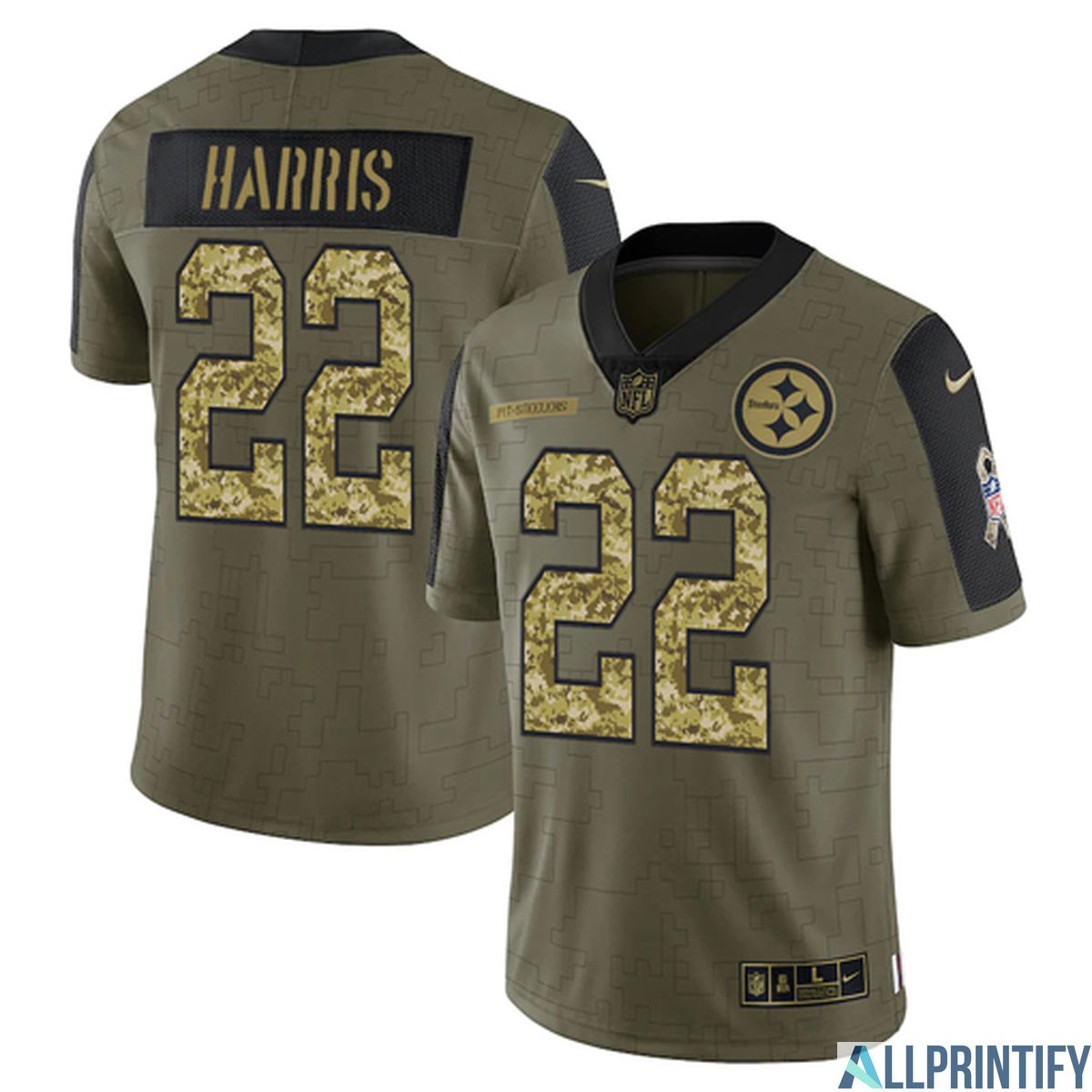 Najee Harris Pittsburgh Steelers 22 Olive Vapor Limited Player Jersey
