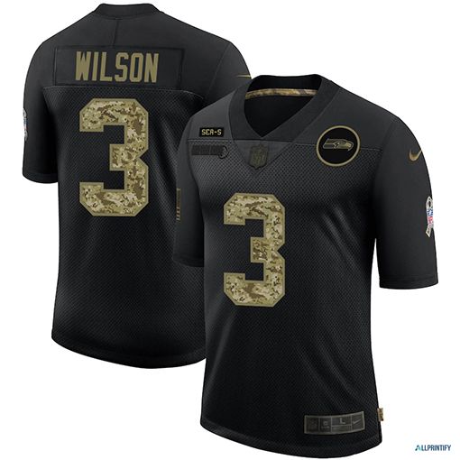 Russell Wilson Seattle Seahawks 3 Black Camo Vapor Limited Jersey