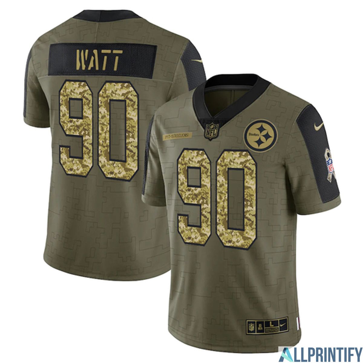 T. J. Watt Pittsburgh Steelers 90 Olive Vapor Limited Player Jersey