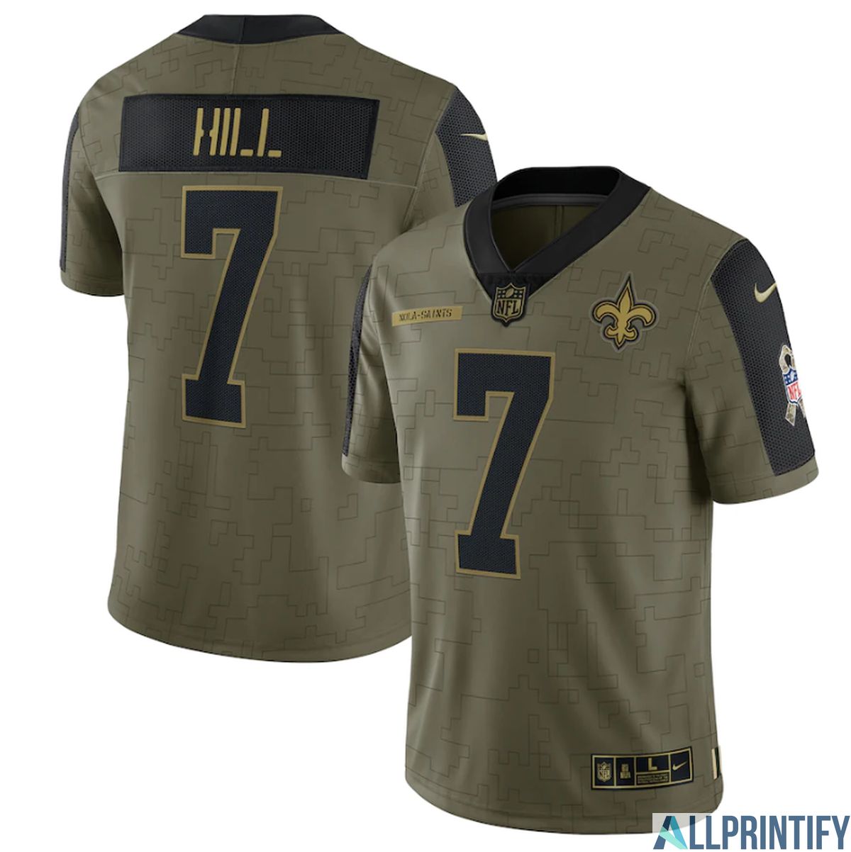 Taysom Shawn Hill New Orleans Saints 7 Olive Vapor Limited Player Jersey