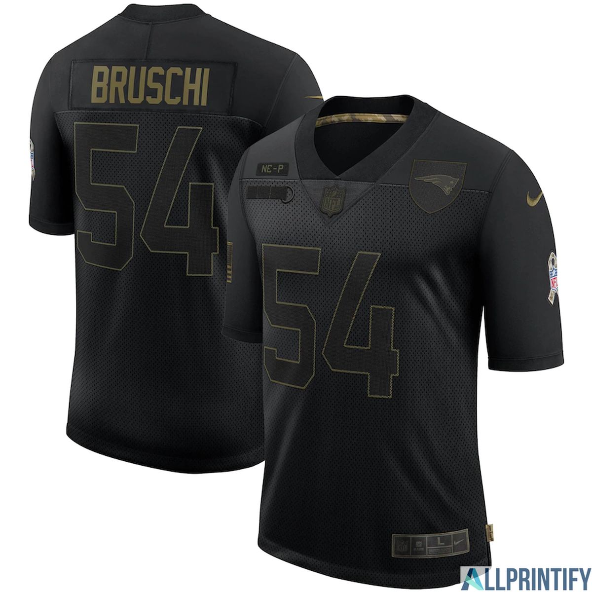 Tedy Bruschi New England Patriots 54 Black Vapor Limited Jersey