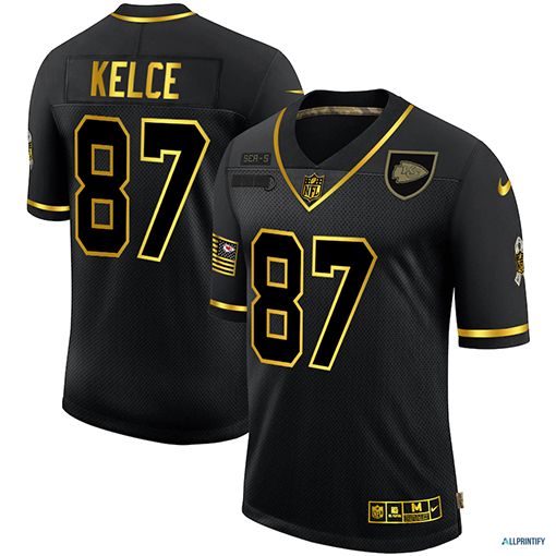 Travis Kelce Kansas City Chiefs 87 Black Gold Vapor Limited Jersey