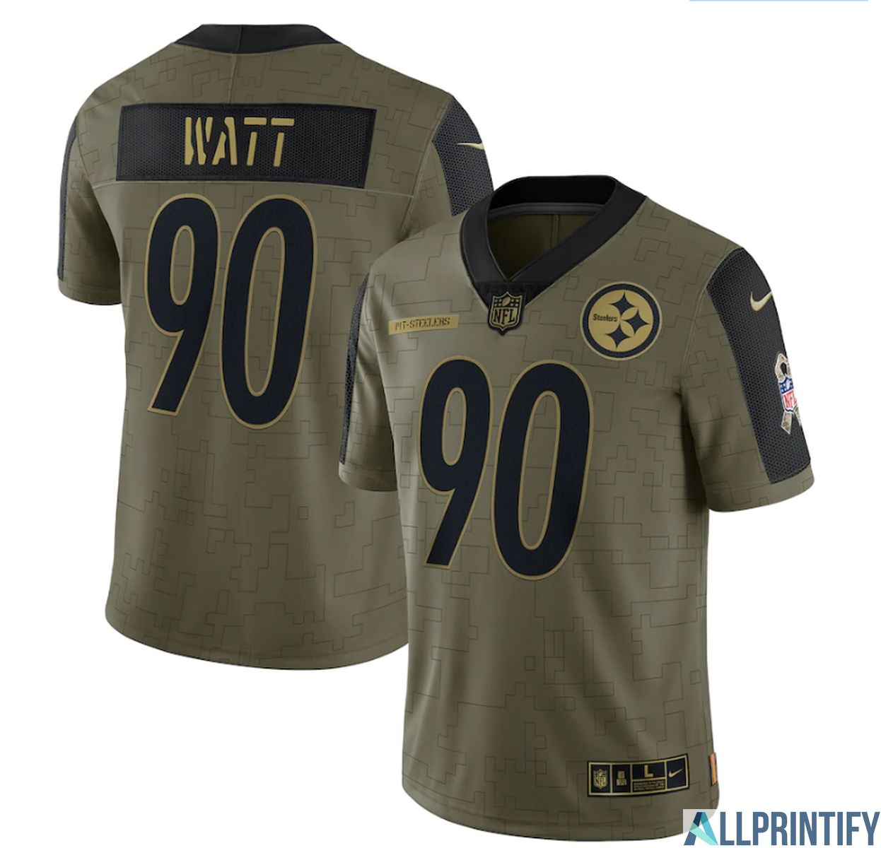 Trent Jordan Watt Pittsburgh Steelers 90 Olive Vapor Limited Player Jersey