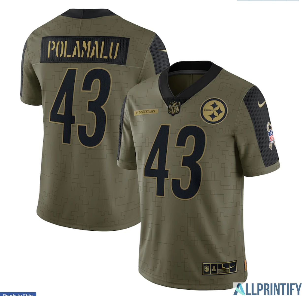 Troy Polamalu Pittsburgh Steelers 43 Olive Vapor Limited Player Jersey