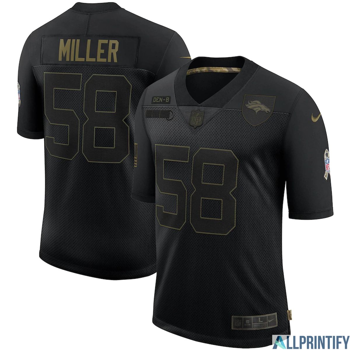 Von Miller Denver Broncos 58 Black Vapor Limited Jersey