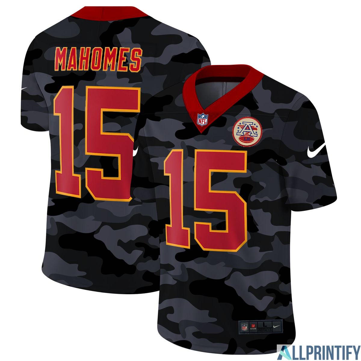 White Number Patrick Mahomes Kansas City Chiefs 15 Limited Player Jersey Camo