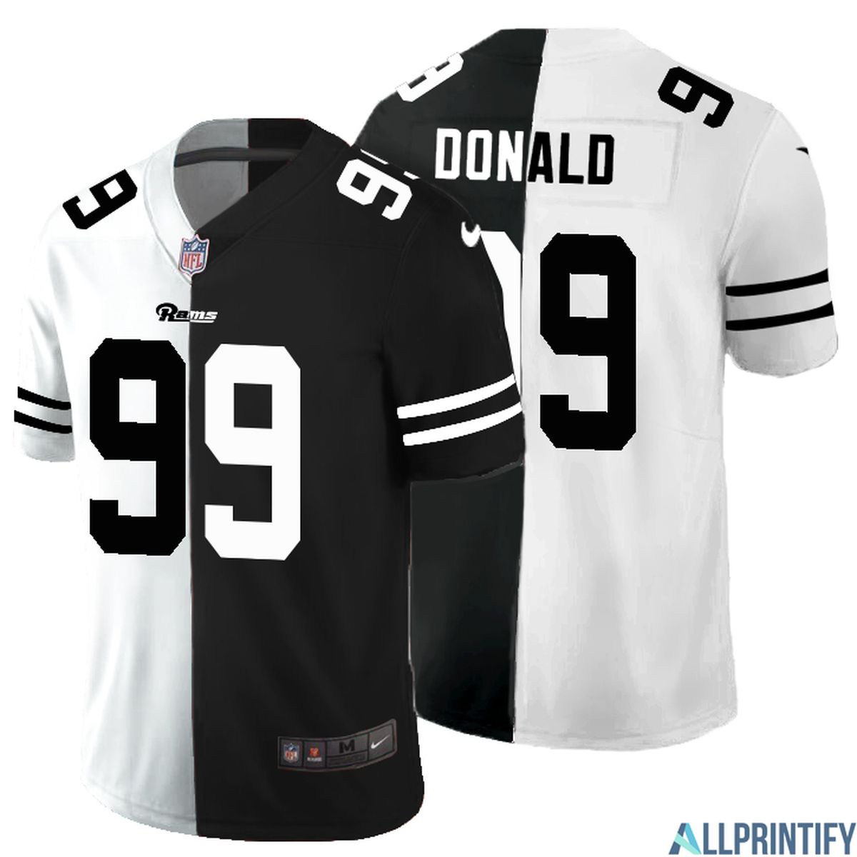 Aaron Donald Los Angeles Rams 99 Black And White Vapor Limited Jersey
