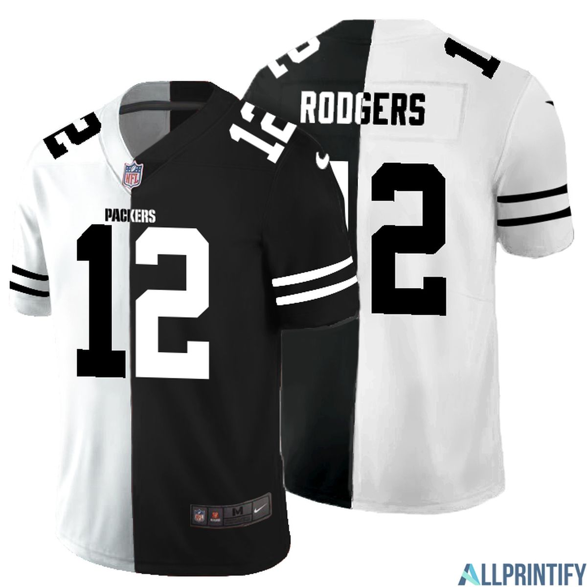 Aaron Rodgers Green Bay Packers 12 Black And White Vapor Limited Jersey