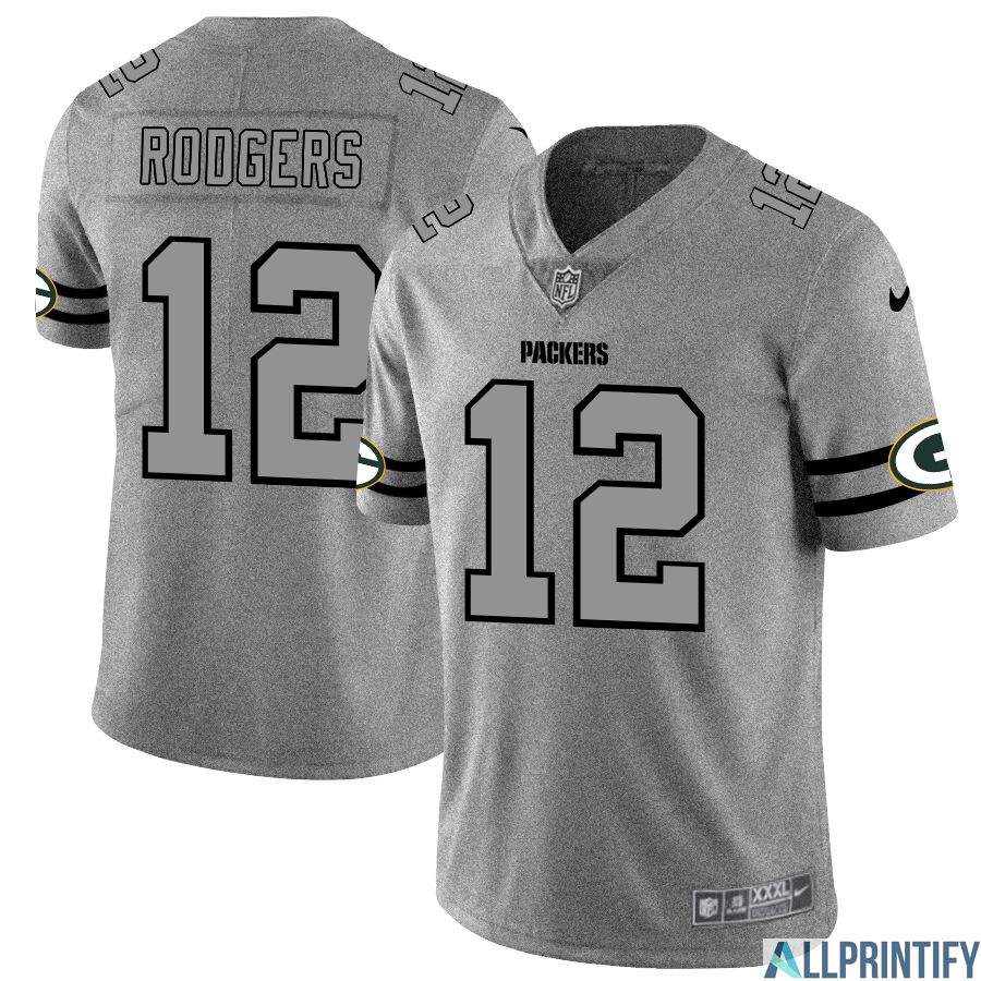 Aaron Rodgers Green Bay Packers 12 Gray Vapor Limited Jersey