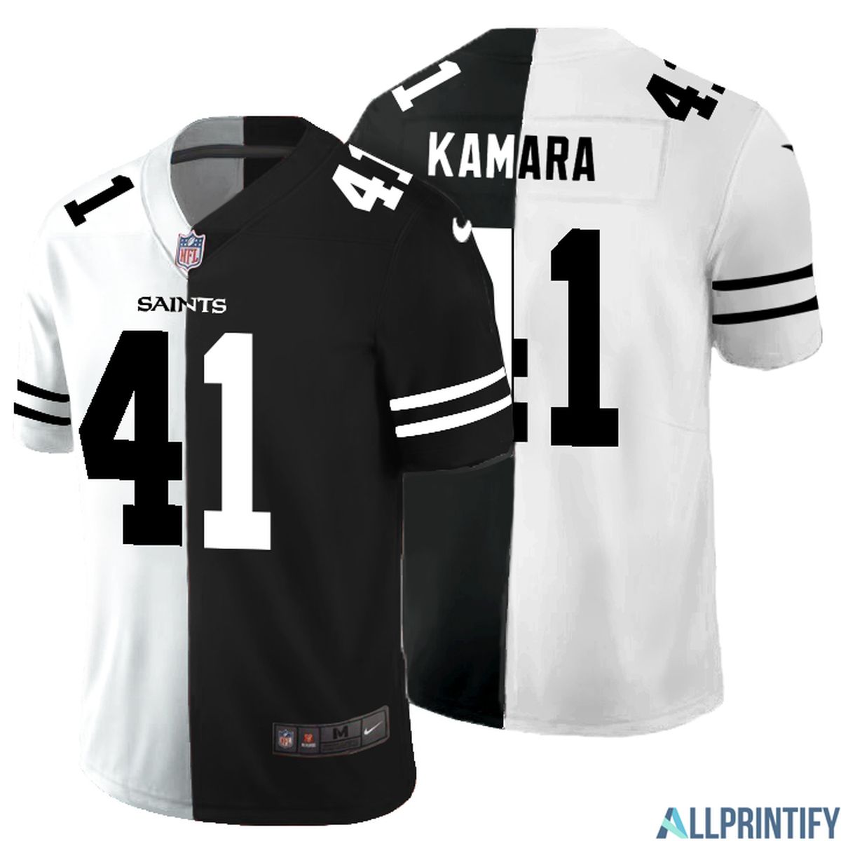Alvin Kamara New Orleans Saints 41 Black And White Vapor Limited Jersey