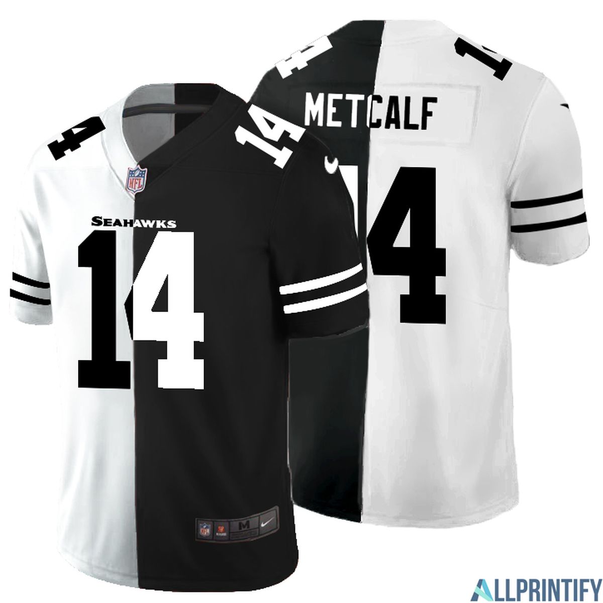 Dk Metcalf Seattle Seahawks 14 Black And White Vapor Limited Jersey