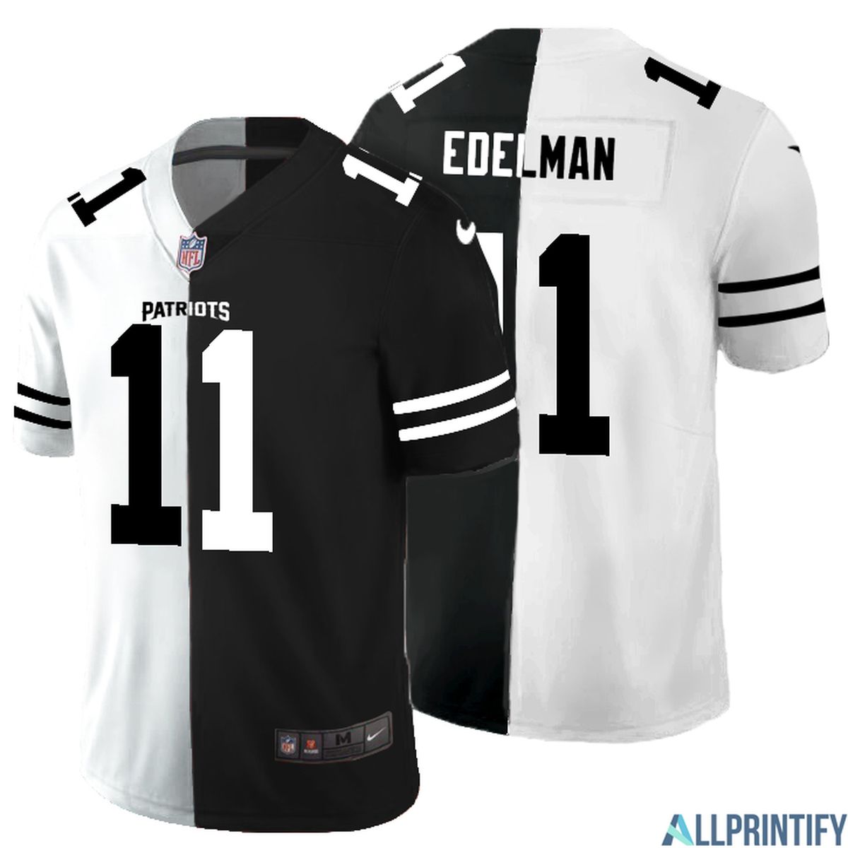 Julian Edelman New England Patriots 11 Black And White Vapor Limited Jersey