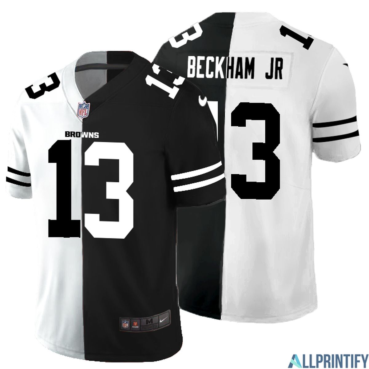 Odell Beckham Jr. Cleveland Browns 13 Black And White Vapor Limited Jersey