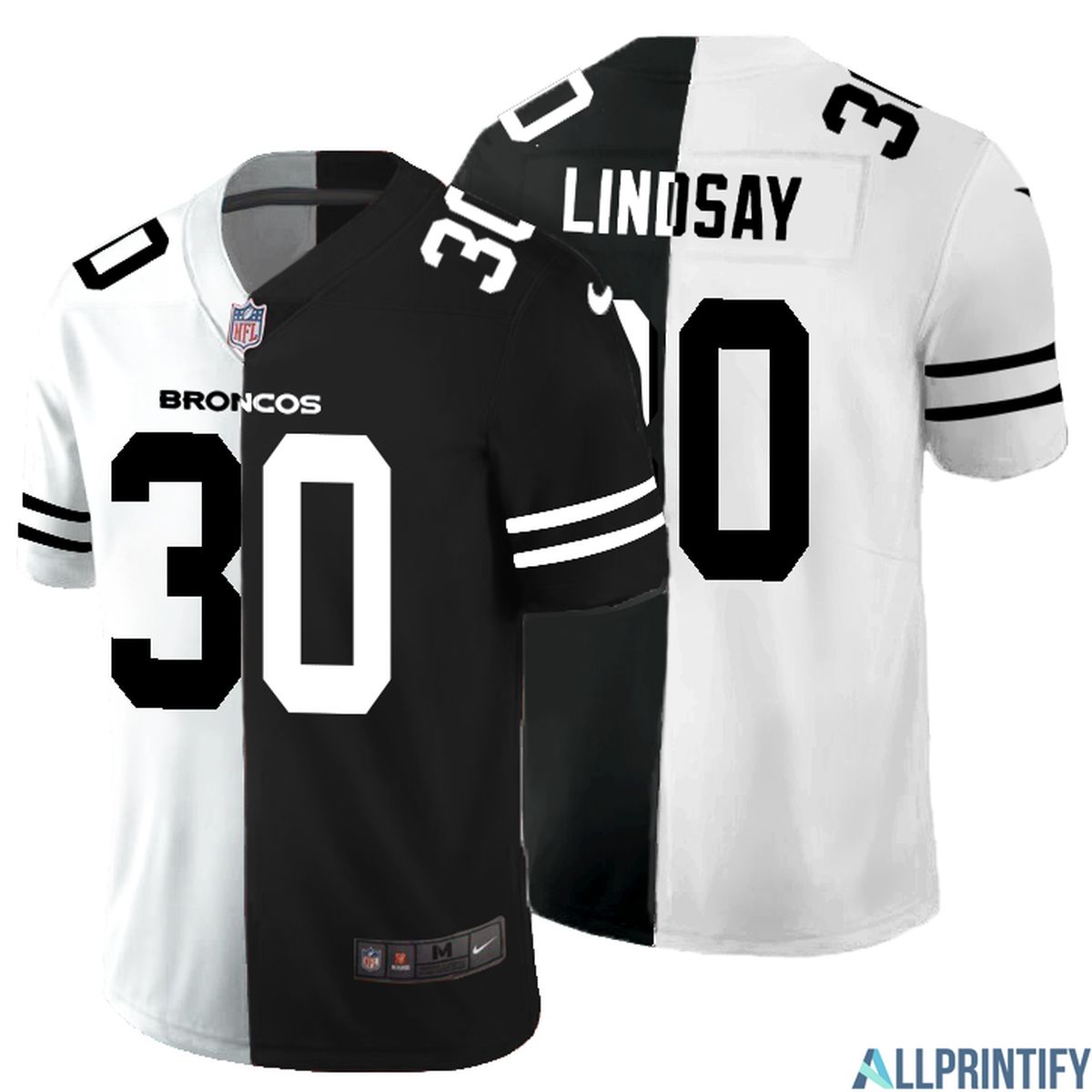Phillip Lindsay Denver Broncos 30 Black And White Vapor Limited Jersey