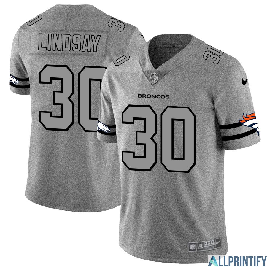Phillip Lindsay Denver Broncos 30 Gray Vapor Limited Jersey