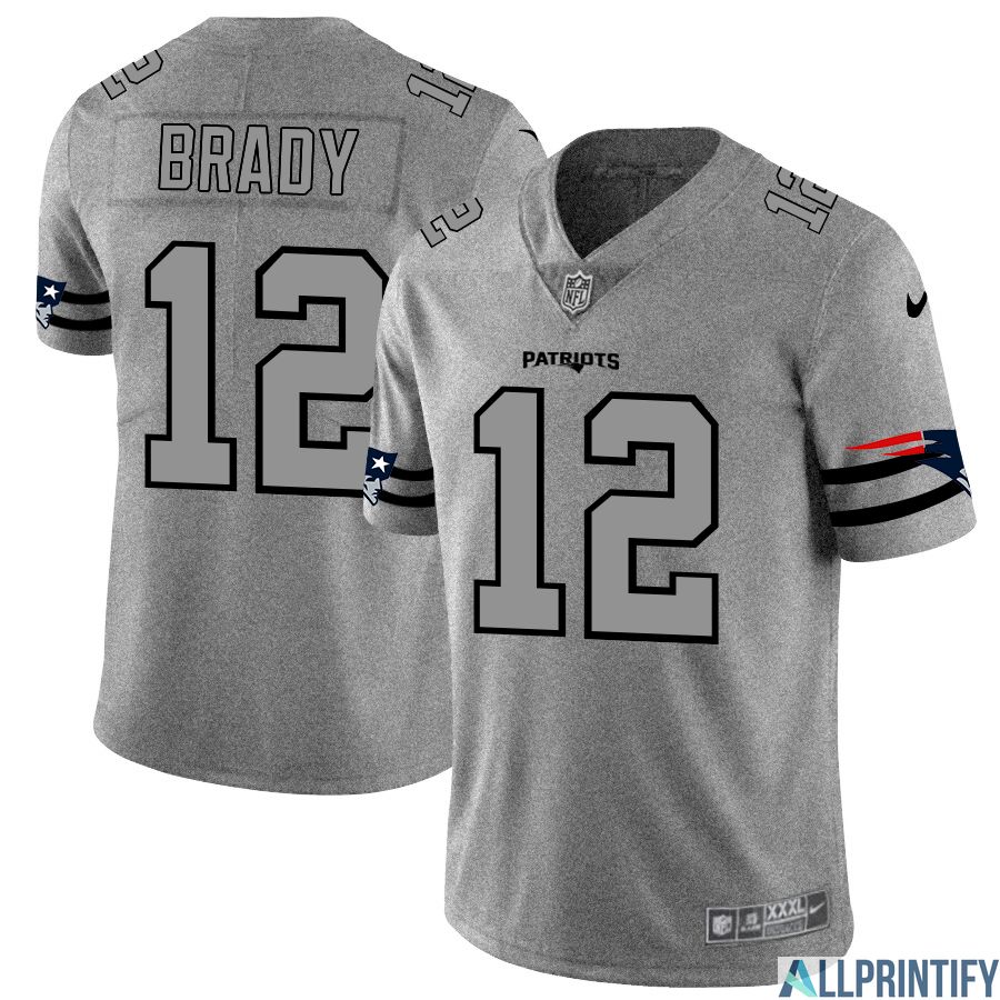 Tom Brady New England Patriots 12 Gray Vapor Limited Jersey
