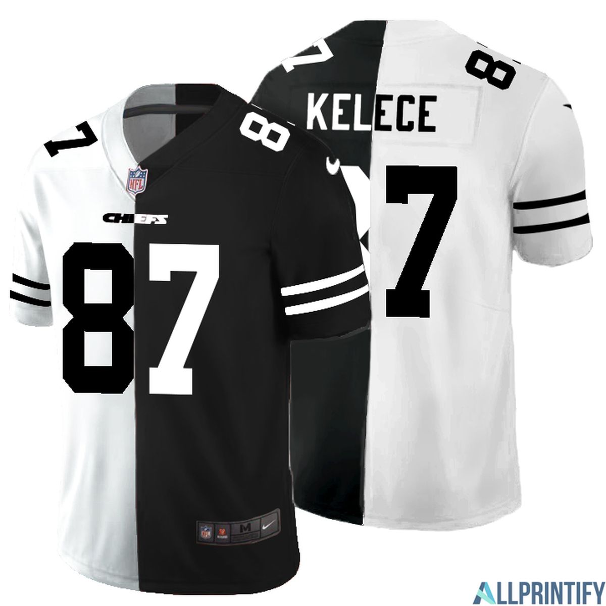Travis Kelce Kansas City Chiefs 87  Black And White Vapor Limited Jersey