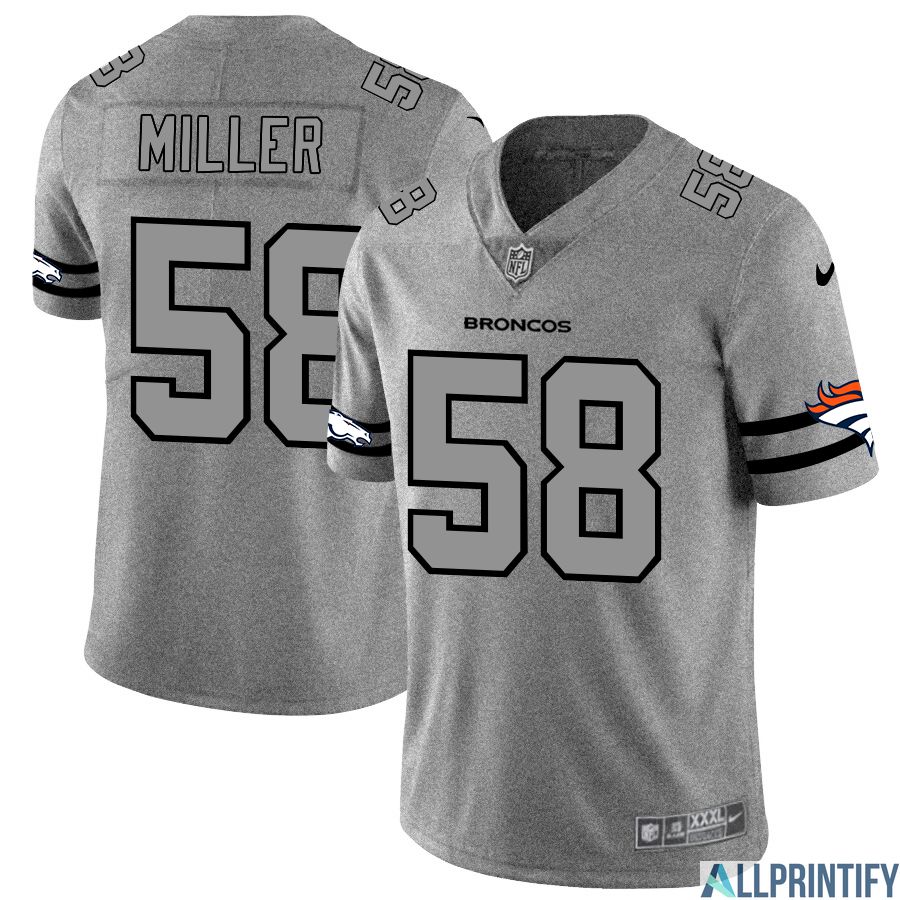 Von Miller Denver Broncos 58 Gray Vapor Limited Jersey
