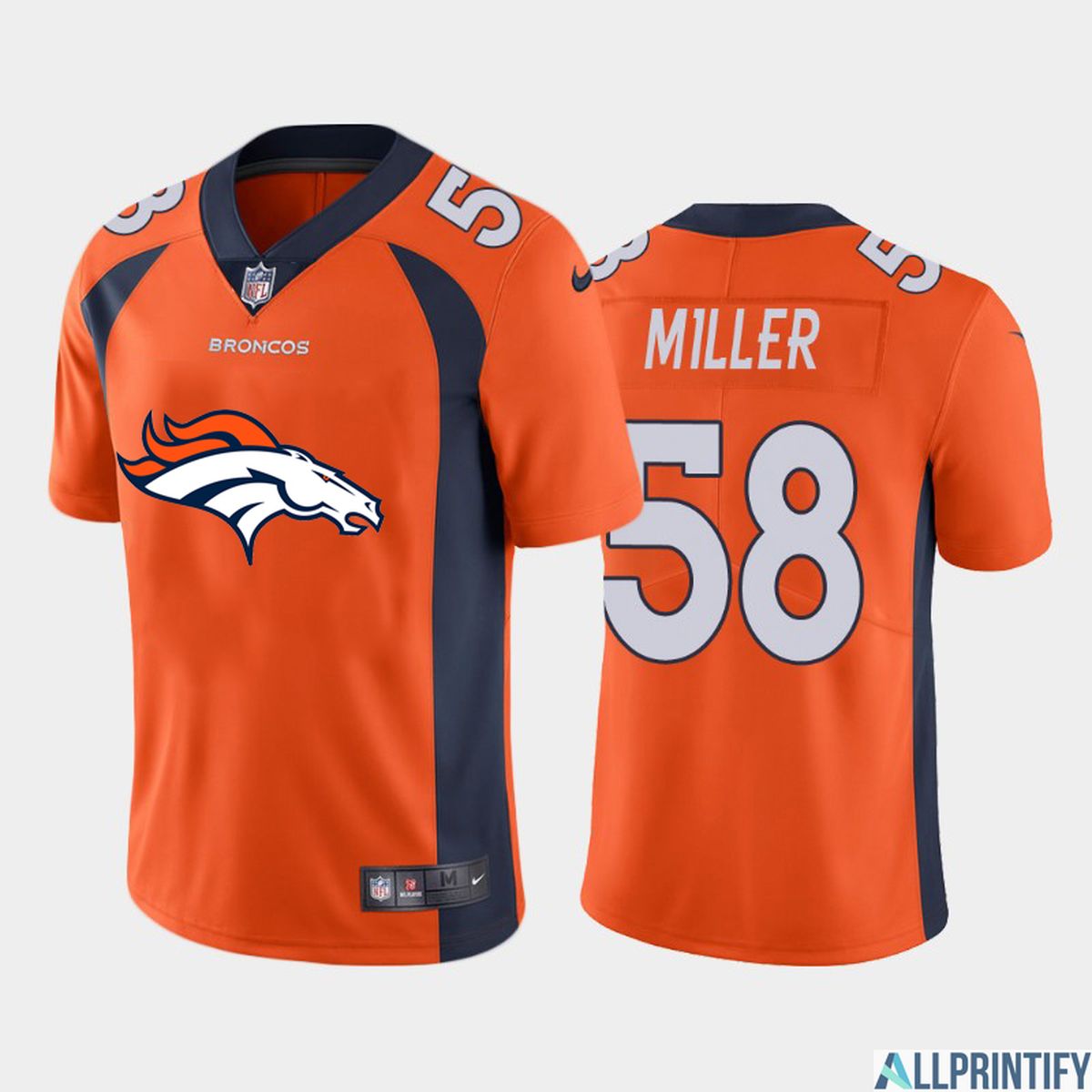 Von Miller Denver Broncos 58 Orange Vapor Limited Jersey