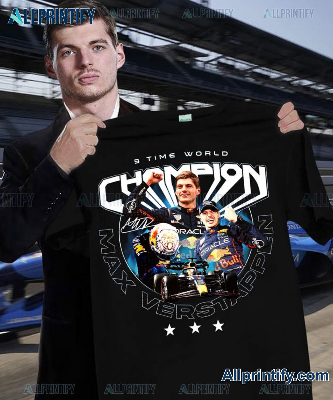 3 Time World Champion Max Verstappen Shirt