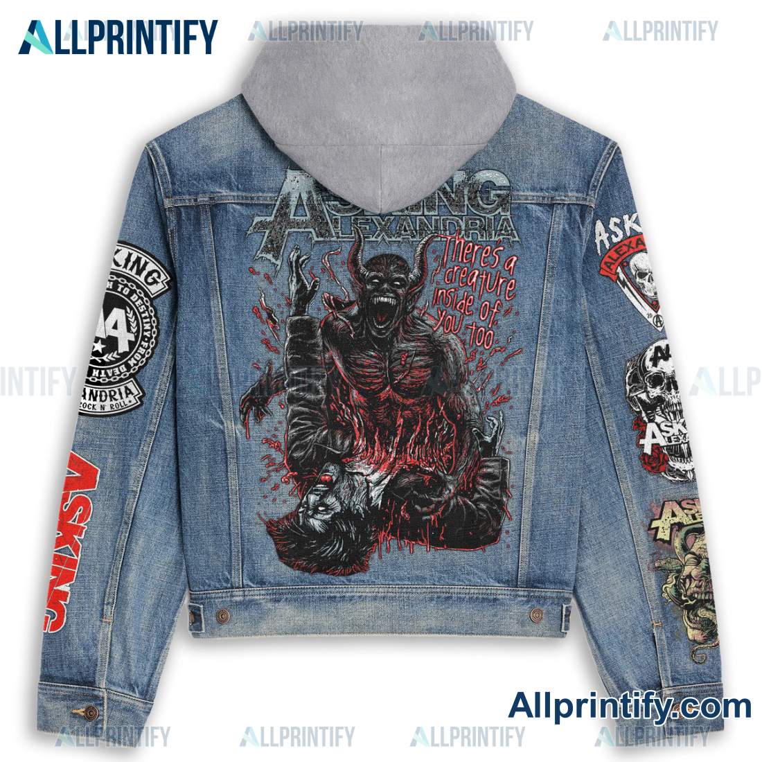 Asking Alexandria There's A Creature Inside Of You Too Hooded Denim ...