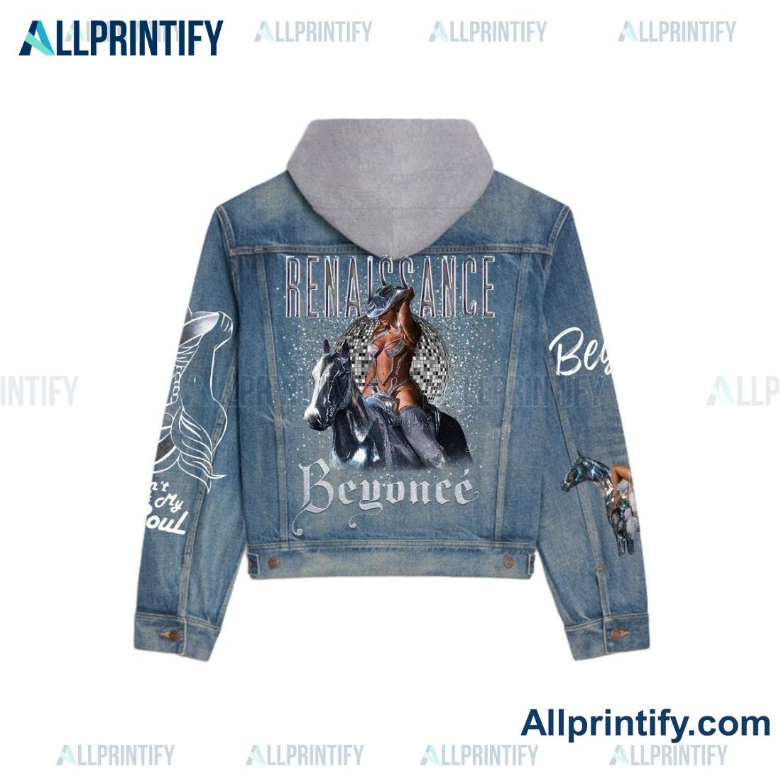 Beyonce Renaissance Hooded Denim Jacket a