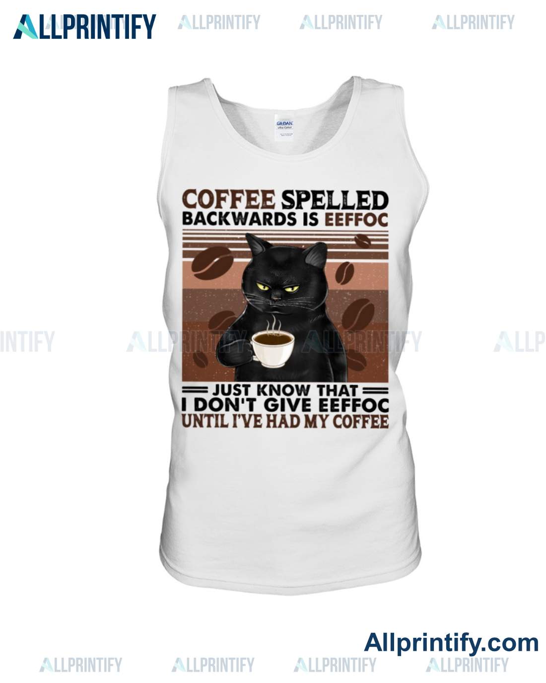 Cat Coffee Spelled Backwards Is Eeffoc Just Know That I Don't Give Eeffoc Until I've Had My Coffee Shirt y