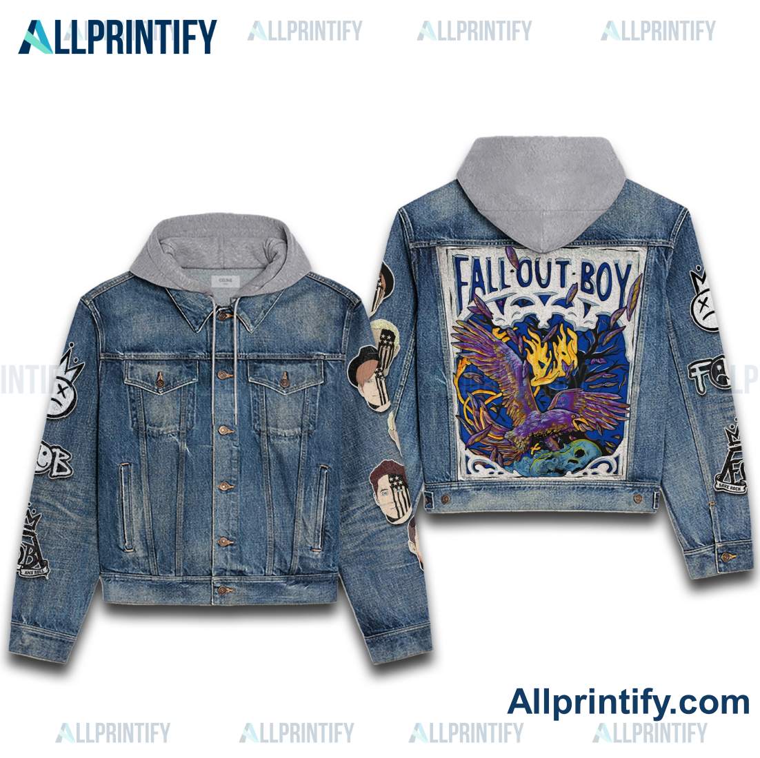 Fall Out Boy Hooded Denim Jacket
