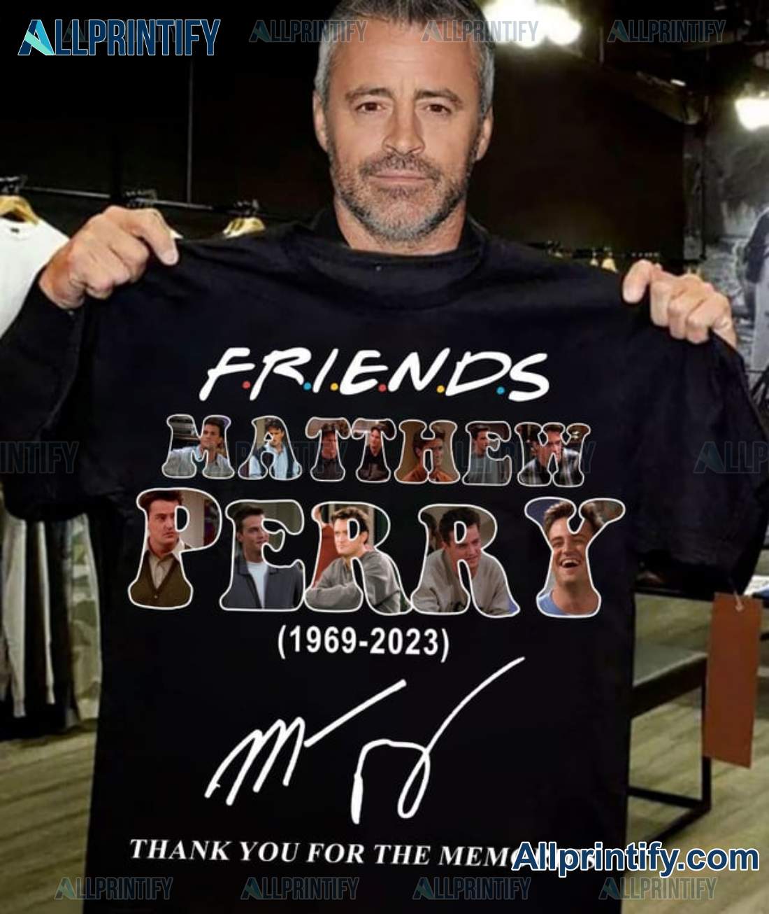 Friends Matthew Perry 1969-2023 Signature Thank You For The Memories Shirt