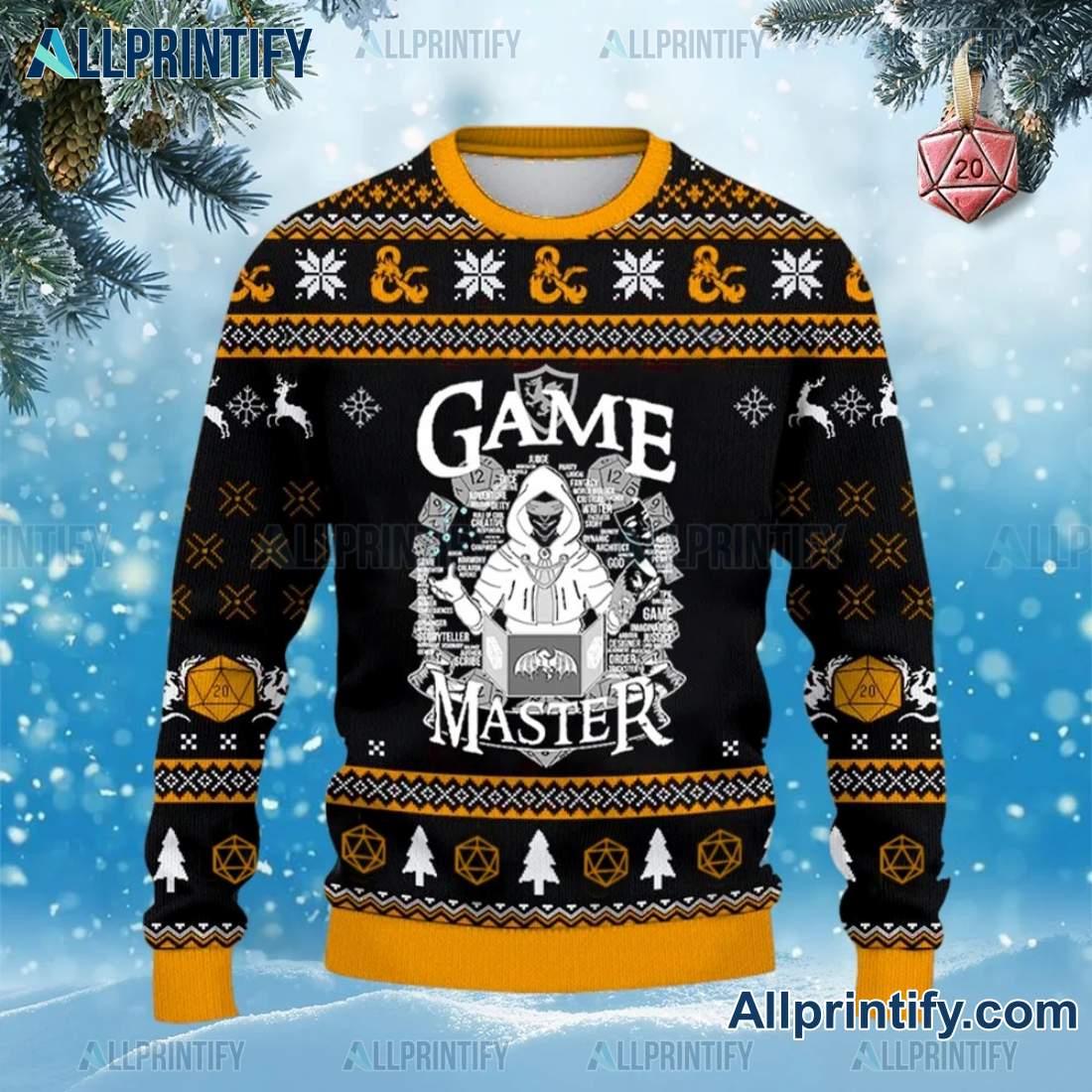Game Master DnD Dungeons & Dragons Ugly Christmas Sweater