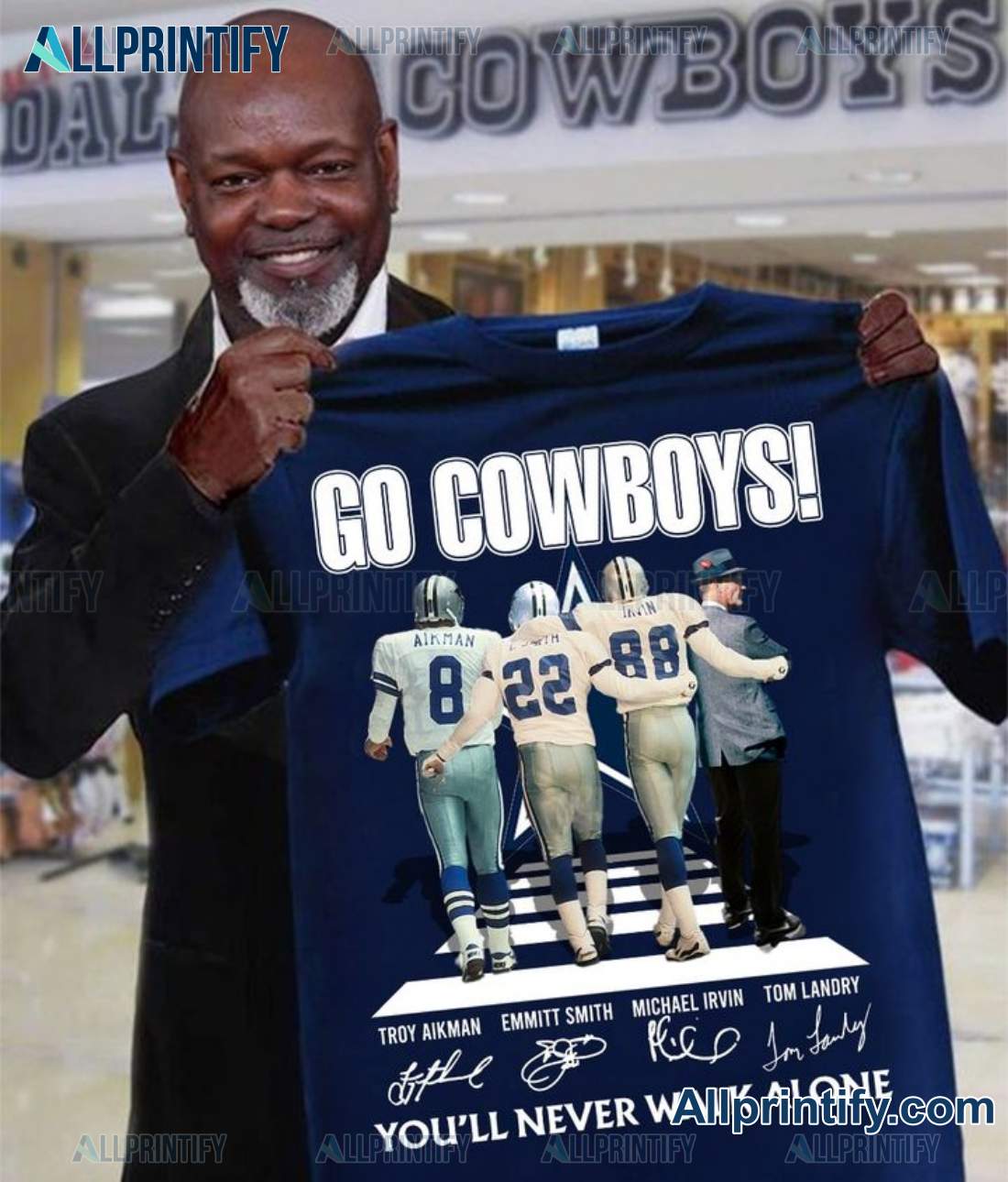 Go Cowboys You'll Never Walk Alone Signatures Shirt