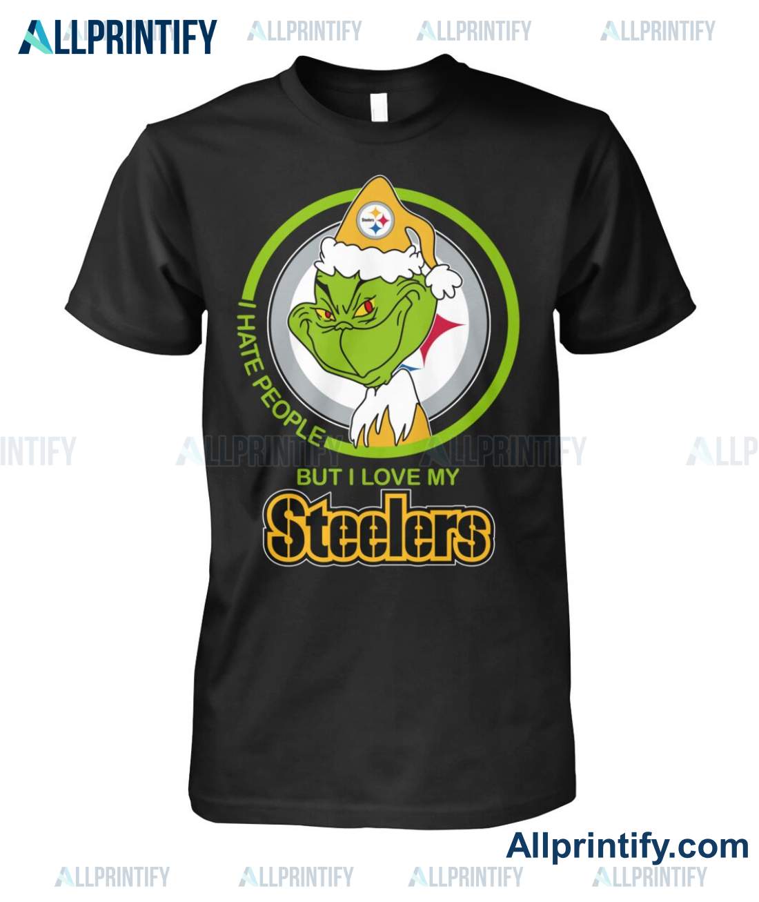 Grinch I Hate People But I Love My Steelers Shirt a