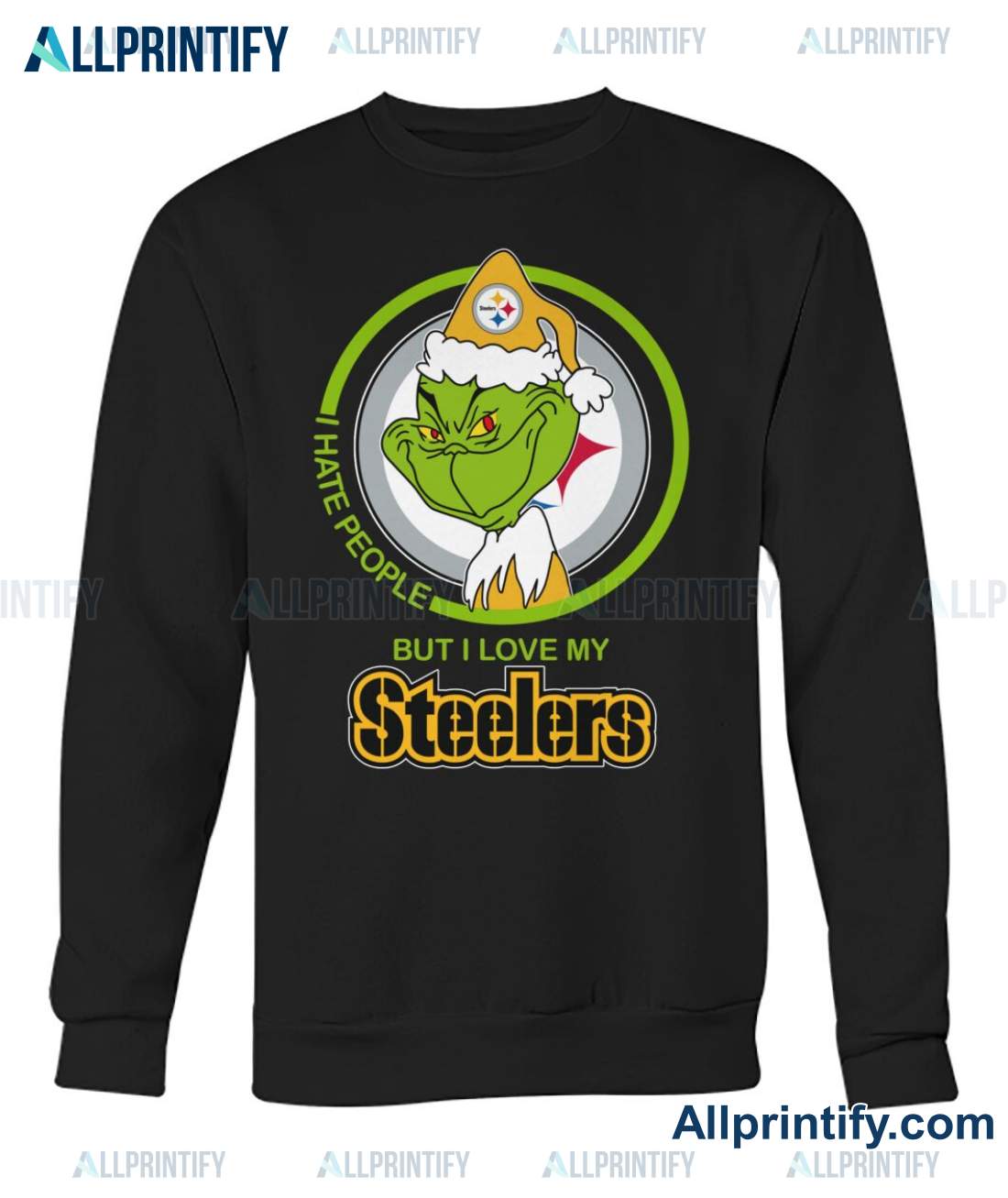 Grinch I Hate People But I Love My Steelers Shirt b